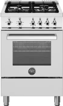 24" Professional Series range - Gas oven - 4 brass burners - LP version, SS