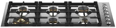 36" Drop-in Gas Cooktop 6 Brass Burners