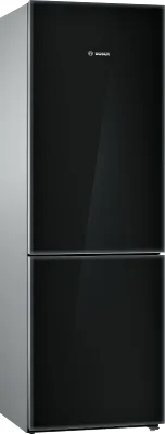 Free-standing fridge-freezer-Black Glass Door