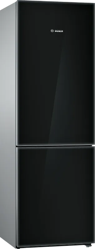 Free-standing fridge-freezer-Black Glass Door