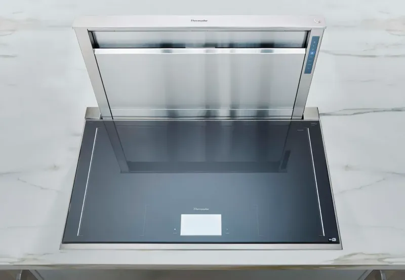 36-inch Masterpiece® Premium Downdraft,18" rise , LED lights , Glass touch control, Optional Blower