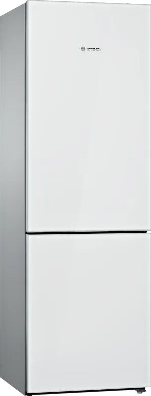 Free-standing fridge-freezer-White Glass Door