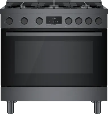 36" Industrial Style Range, Blk. SS, Gas