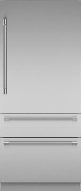 36" 2 Door Bottom Mount Freezer  with flat panels pre-installed with NEW Pro handles, -  Stainless Steel Interior - Home Connect™