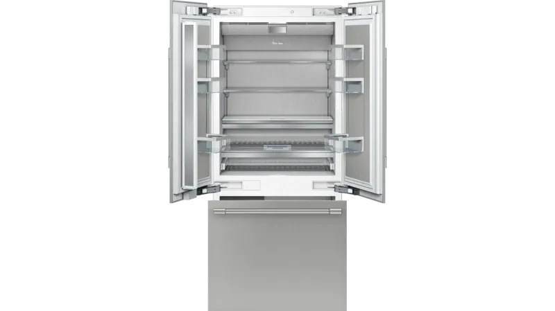 THERMADOR 36" French Door Bottom-Mount Freezer - Base Unit - Custom Panel, Thermador Connected Experience with Home Connect™ ( Regular Bin)--  Stainless Steel Interior