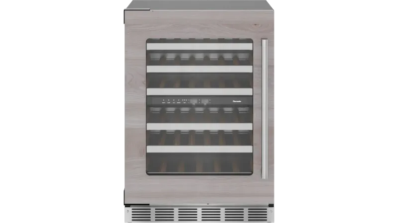 Under Counter Wine Reserve, 42 bottle cap., SoftClose door, LED Lighting, Left hand, Custom Panel