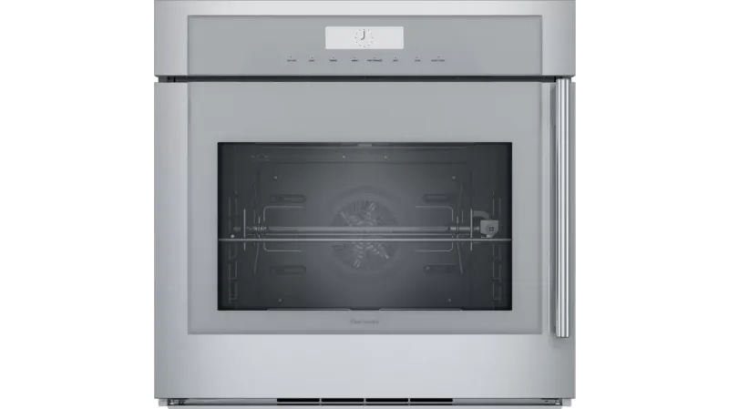 MED301LWS 30" Masterpiece Single oven.Left side swing door -  Stainless steel - Flush or standard install -  3 Telescopic  racks- Soft Close Hinge - Rotisserie - Multi-point Meat Probe - MaxBroil