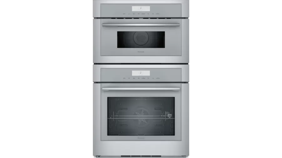 MEDMC301WS 30" Double Combination Oven with Speed Oven - Stainless steel - Rotisserie- Multi-Point Meat Probe . 1000 watts microwave power and 38 Auto Programs