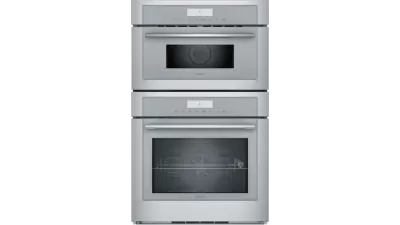 MEDMC301WS 30" Double Combination Oven with Speed Oven - Stainless steel - Rotisserie- Multi-Point Meat Probe . 1000 watts microwave power and 38 Auto Programs