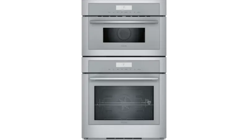 MEDMC301WS 30" Double Combination Oven with Speed Oven - Stainless steel - Rotisserie- Multi-Point Meat Probe . 1000 watts microwave power and 38 Auto Programs
