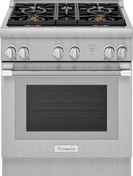PRG304WH 30" Professional Natural -Gas  Cabinet depth (24")Range - 1 Telescopic Oven Rack  - Four Pedestal Star® Burners (Two with ExtraLow®) -  4.6 cu. ft. oven cavity