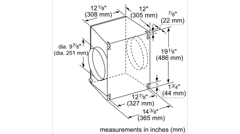 1000 CFM Inline Blower compatible with all Pro hoods and downdrafts