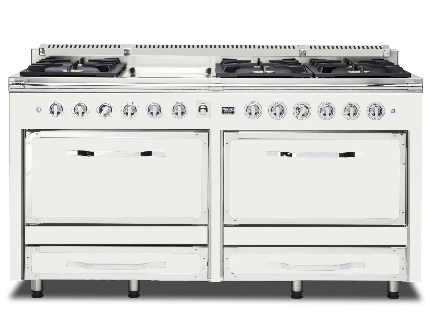 VIKING TUSCANY 66" DF RANGE 6 BURNER/GRIDDLE - Pure White