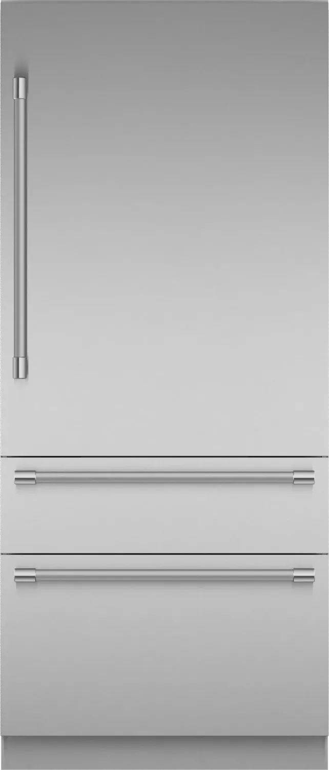 36" 2 Door Bottom Mount Freezer  with flat panels pre-installed with NEW Pro handles, -  Stainless Steel Interior - Home Connect™