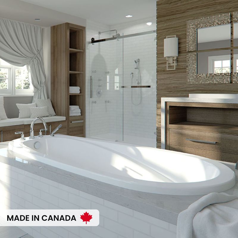 Neptune 220210-E-133-001 Vapora 6636 Acrylic Drop-In End Drain Whirlpool, Mass-Air &amp; Activ-air Bathtub in White