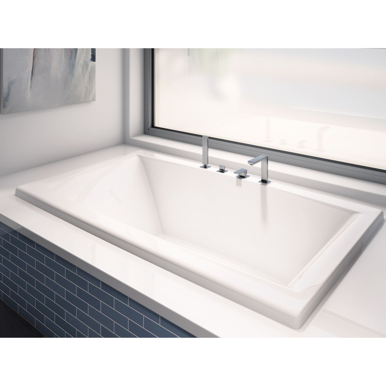 220124-C-122-001​ Neptune Jade 7242 Acrylic Drop-In Center Drain Mass-Air &amp; Activ-Air Bathtub in White