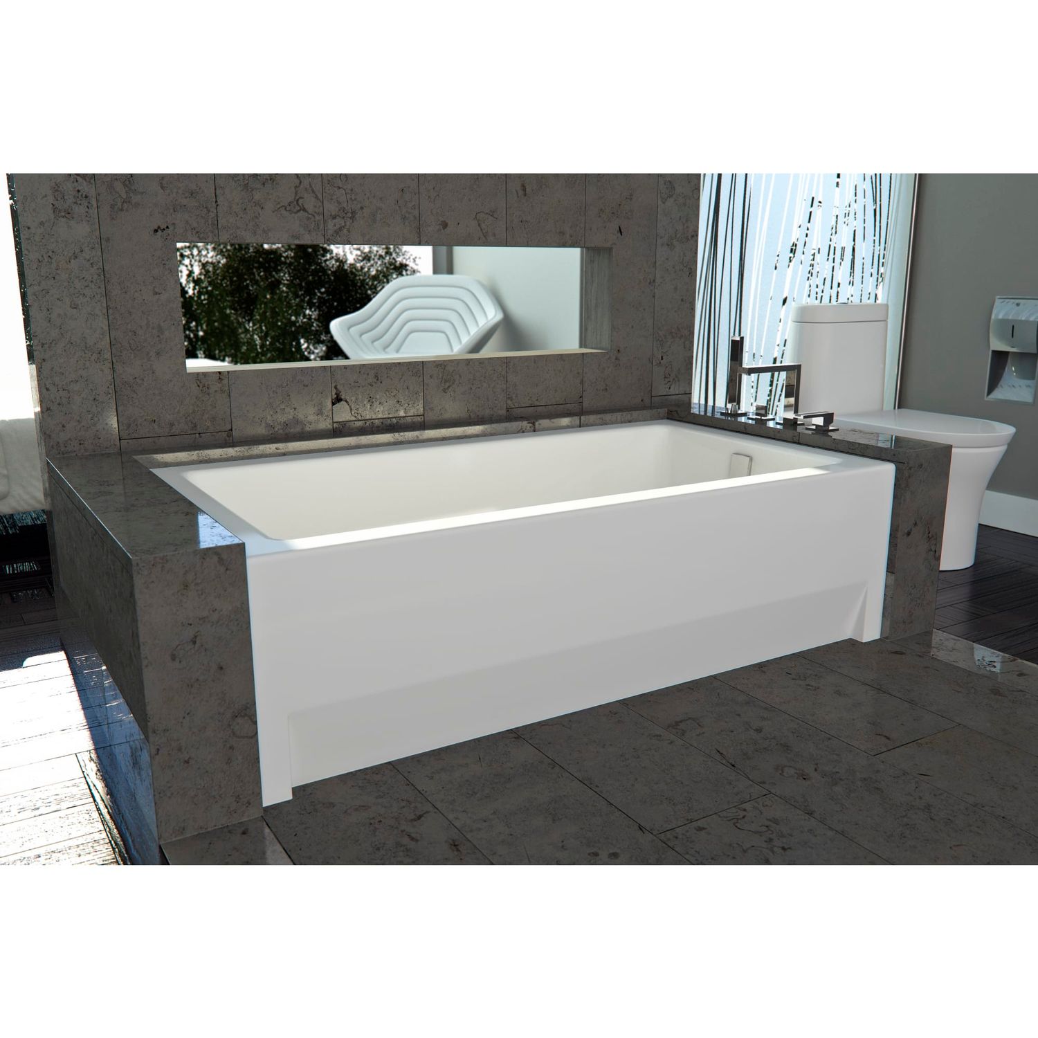 Zora 6636 IFS Acrylic Alcove Right Drain Mass-Air &amp; Activ-Air Bathtub in White