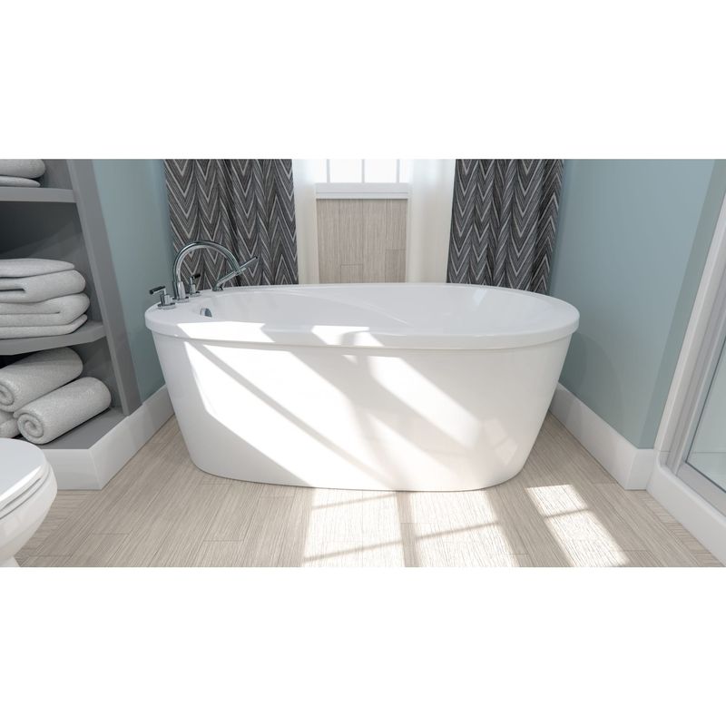 Vapora F2 3660 Acrylic Freestanding End Drain Mass-Air &amp; Activ-Air Bathtub in White