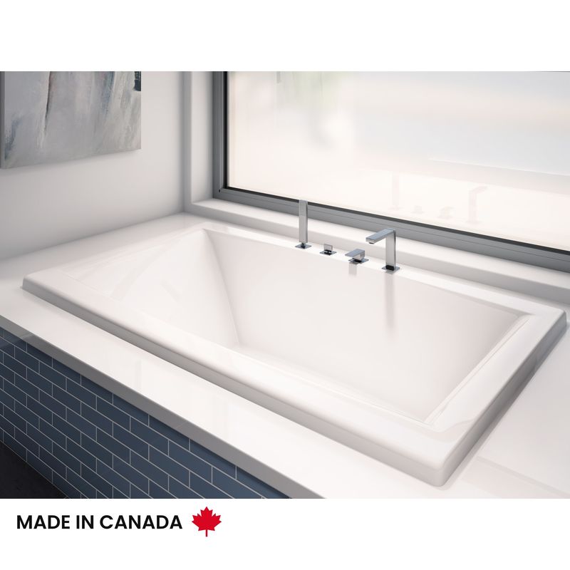 Neptune 220124-C-133-001 Jade 7242 Acrylic Drop-In Center Drain Whirlpool, Mass-Air &amp; Activ-air Bathtub in White