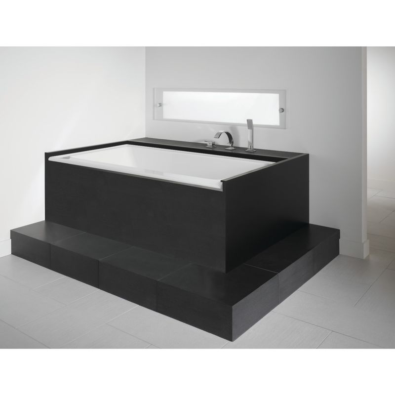 Neptune 220152-R-133-001 Zora 6636 IF Acrylic Alcove Right Drain Whirlpool, Mass-Air &amp; Activ-air Bathtub in White