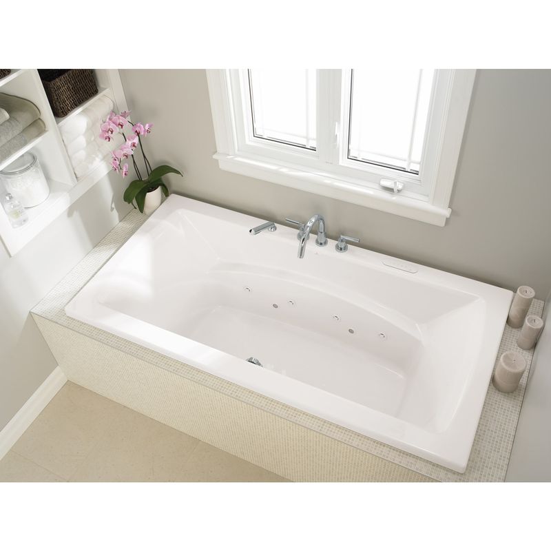 Neptune 220208-C-133-001 Believe 7236 Acrylic Drop-In Center Drain Whirlpool, Mass-Air &amp; Activ-air Bathtub in White