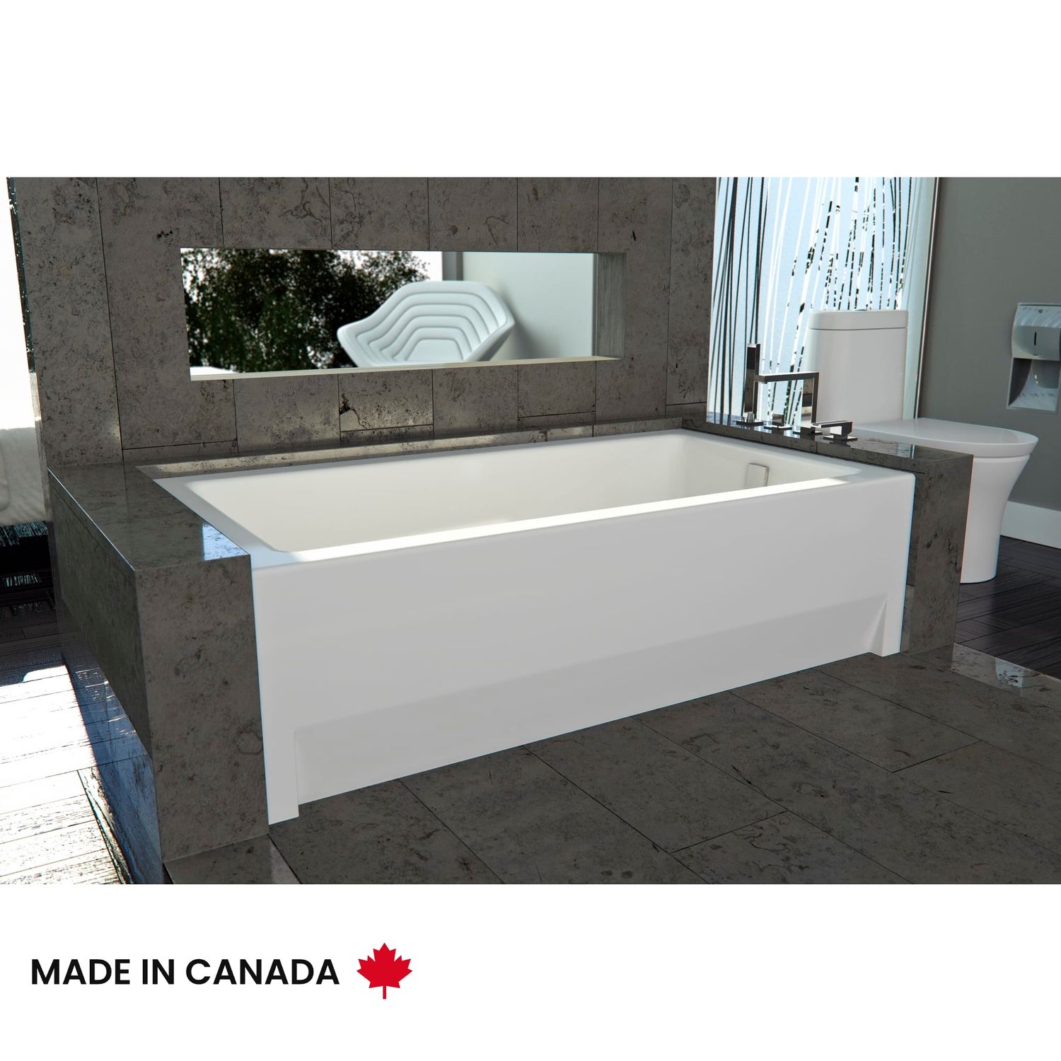 Neptune 220216-R-131-001 Zora 6636 IFS Acrylic Alcove Right Drain Whirlpool &amp; Activ-air Bathtub in White