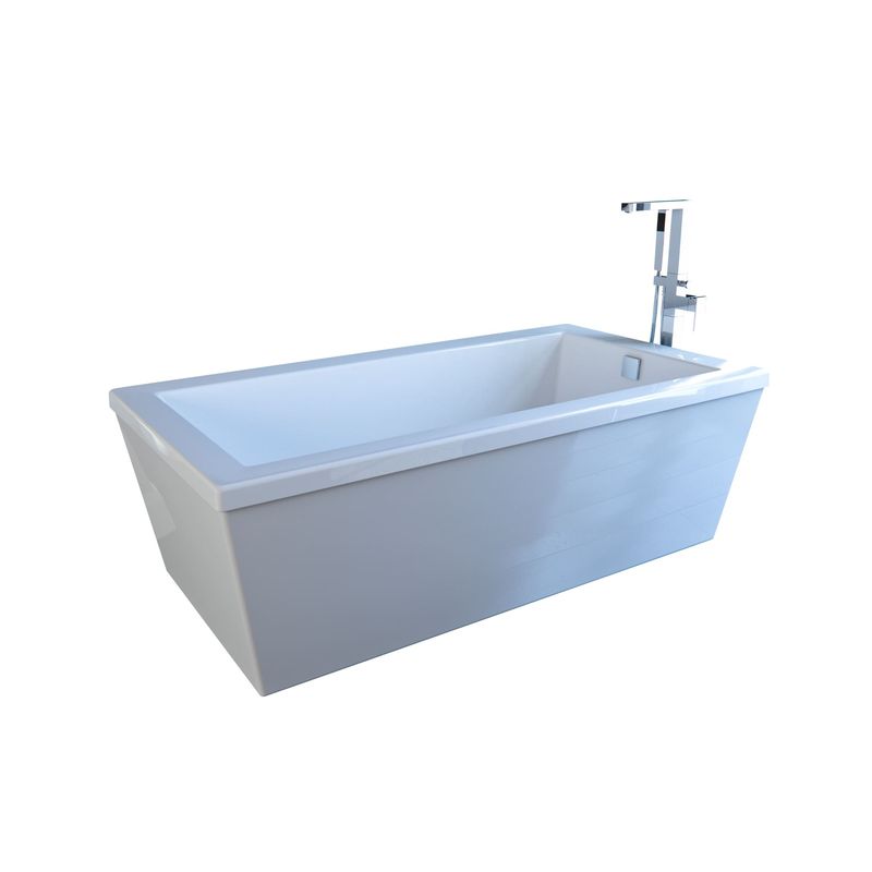Neptune 220110-E-122-001 Ametys 3666 AFR Acrylic Freestanding End Drain Mass-Air &amp; Activ-Air Bathtub in White