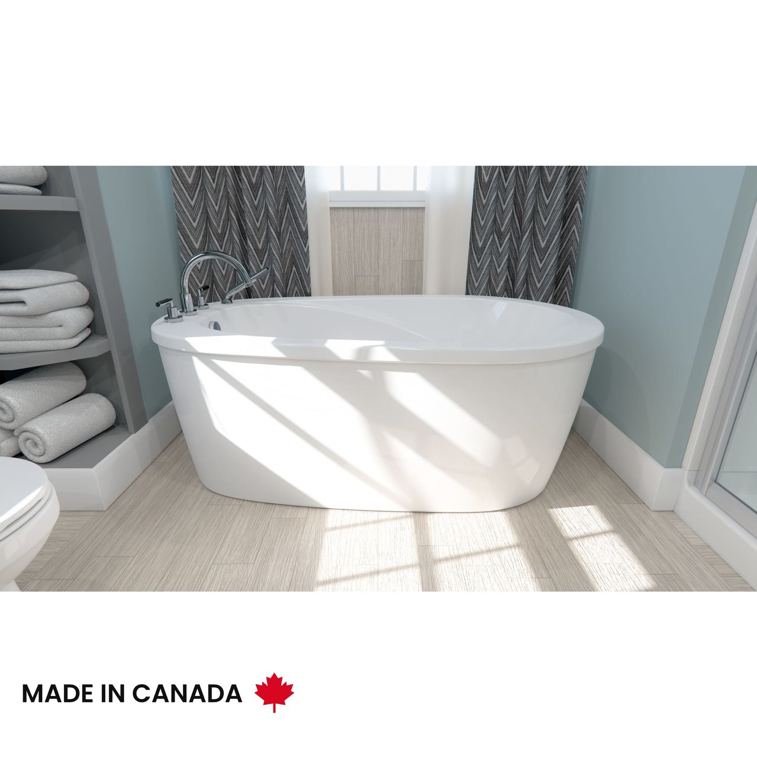 Neptune 220120-L-133-001 Delight 7236 IF Acrylic Alcove Left Drain Whirlpool, Mass-Air &amp; Activ-air Bathtub in White