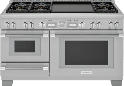 60" Professional Dual-Fuel Steam Commercial-depth Range - All Telescopic Oven Racks- Thermador Connected Experience
