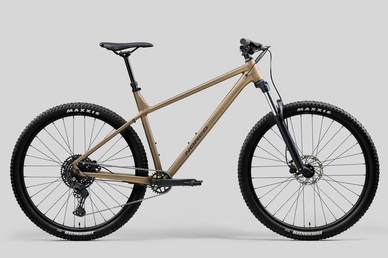 Norco Storm 120 mountain bike in gold/grey