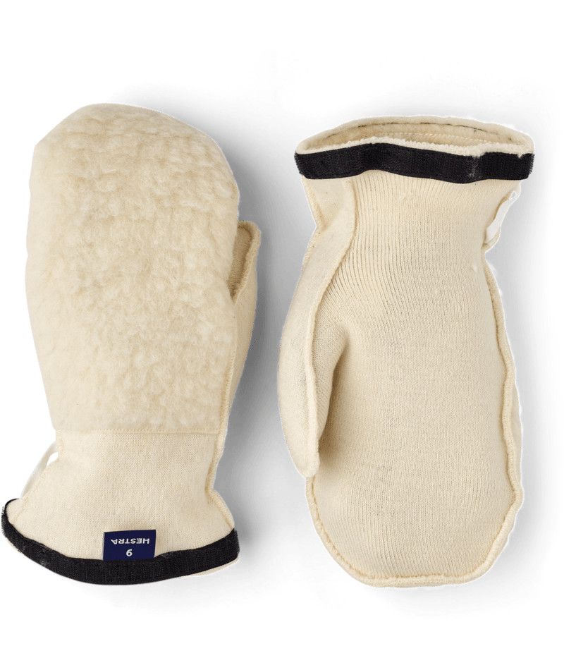 Heli Ski Wool Liner Mitt, Color: Off White, Size: 5