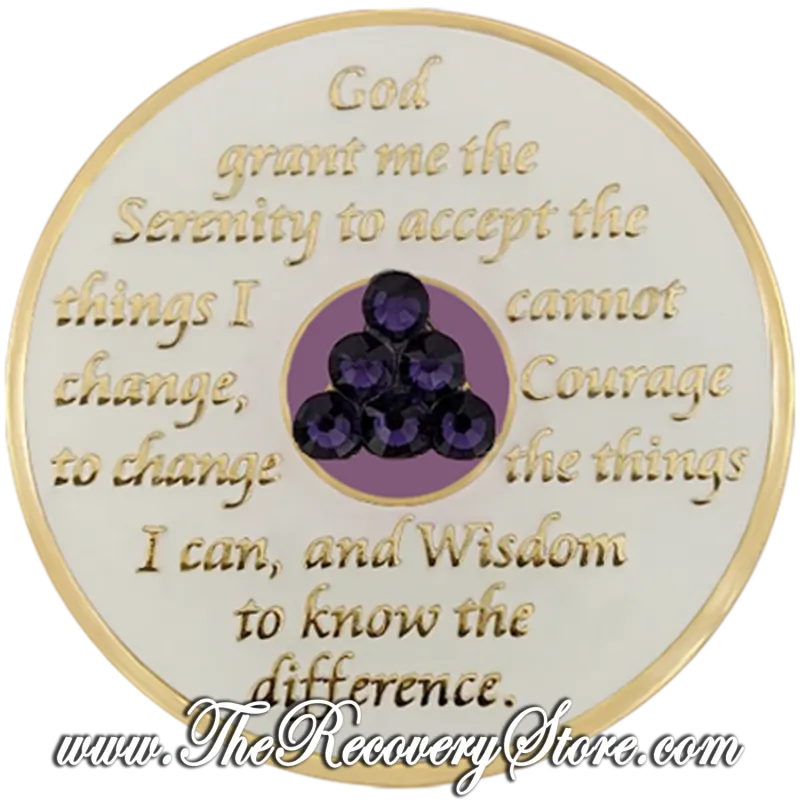 Crystallized Medallion - AA White &amp; Lavender Triangle with Purple Crystals