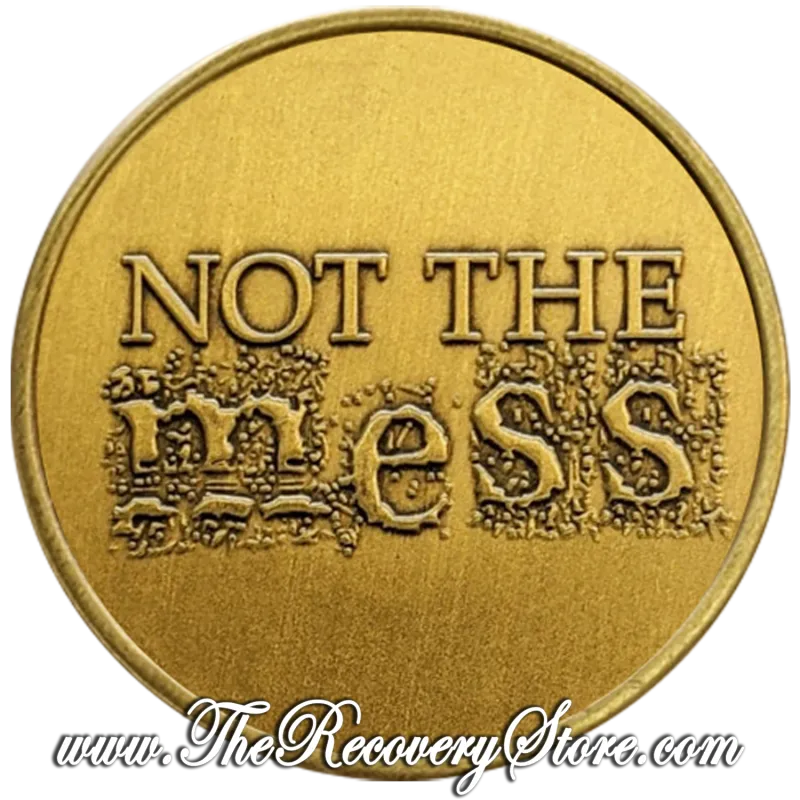 Bronze Affirmation Medallion - Bill &amp; Bob - Carry The Message - Not The Mess