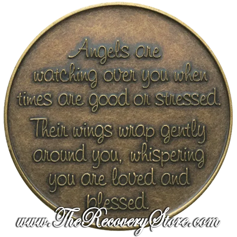 Bronze Affirmation Medallion - Angels Watching Over You
