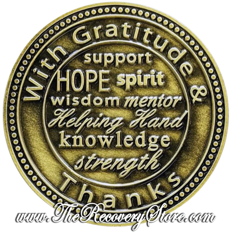 Bronze Affirmation Medallion - My Sponsor Friendship - With Gratitude