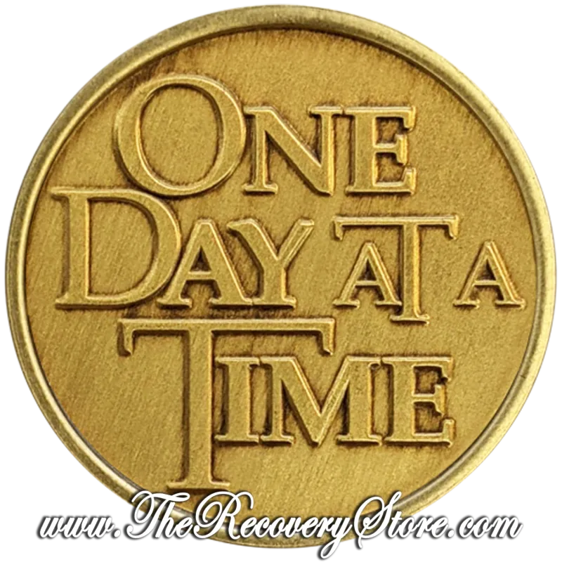 Bronze Affirmation Medallion - Recovery... Begins With One Sober Hour