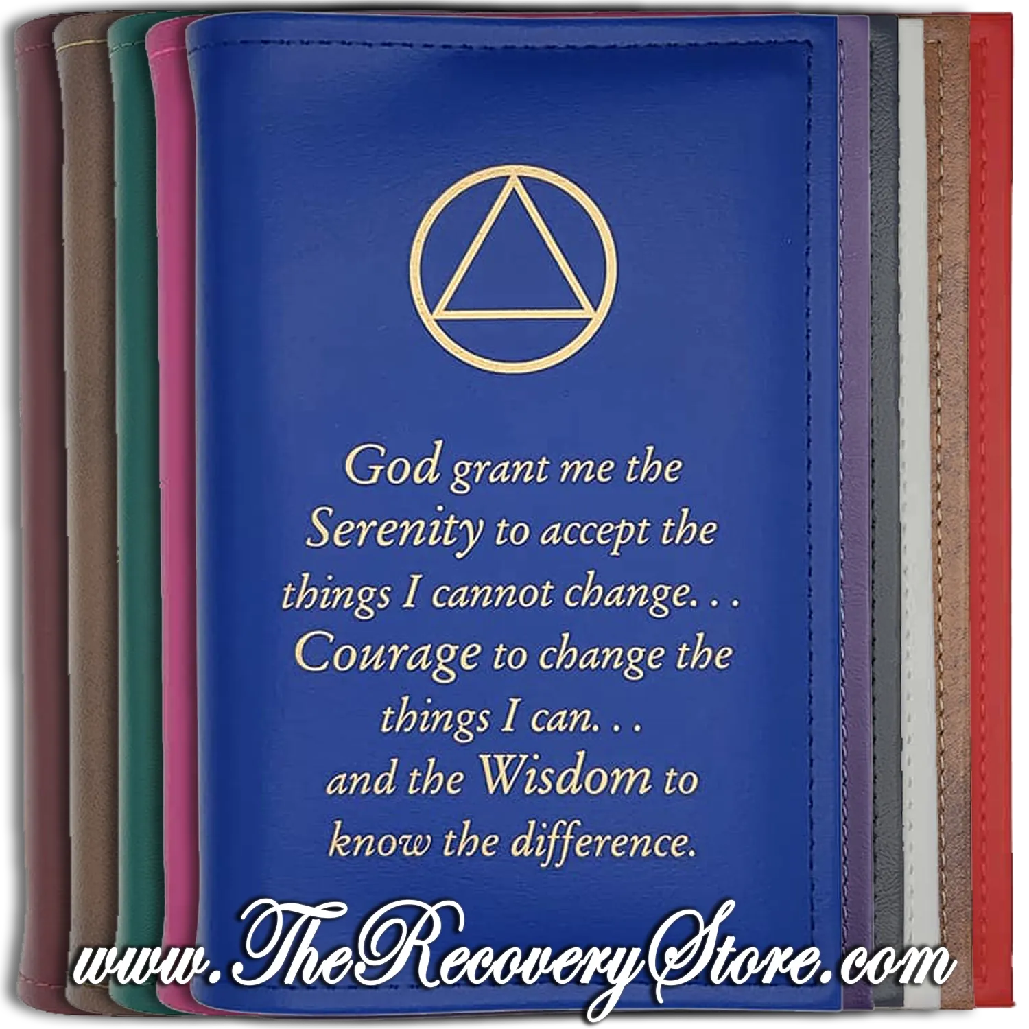 Book Cover - Serenity Prayer with AA Symbol in Your Choice of 10 Different Colors