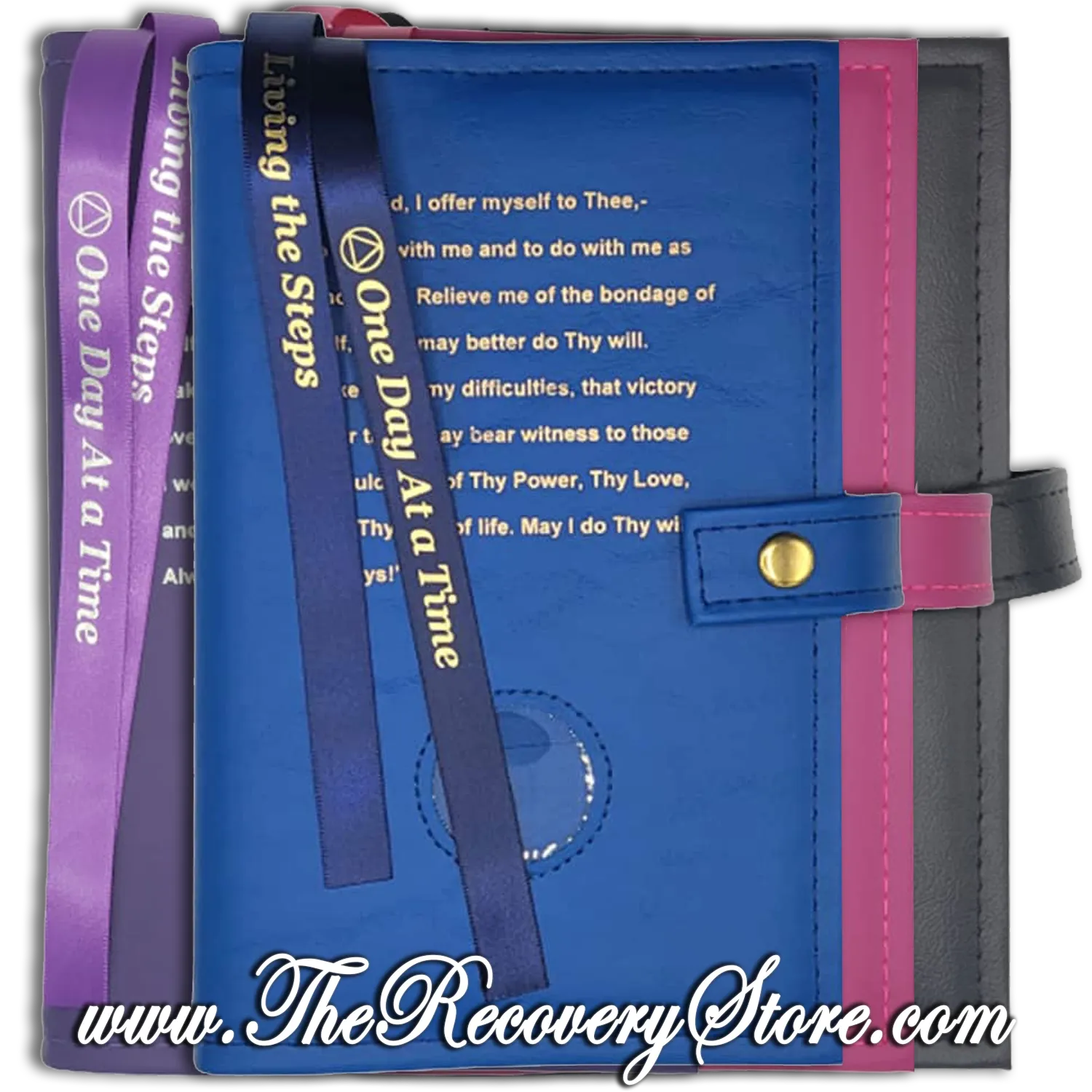 Book Cover - AA Double Big Book &amp; 12n12 with the 3rd Step Prayer in Your Choice of 4 Different Colors