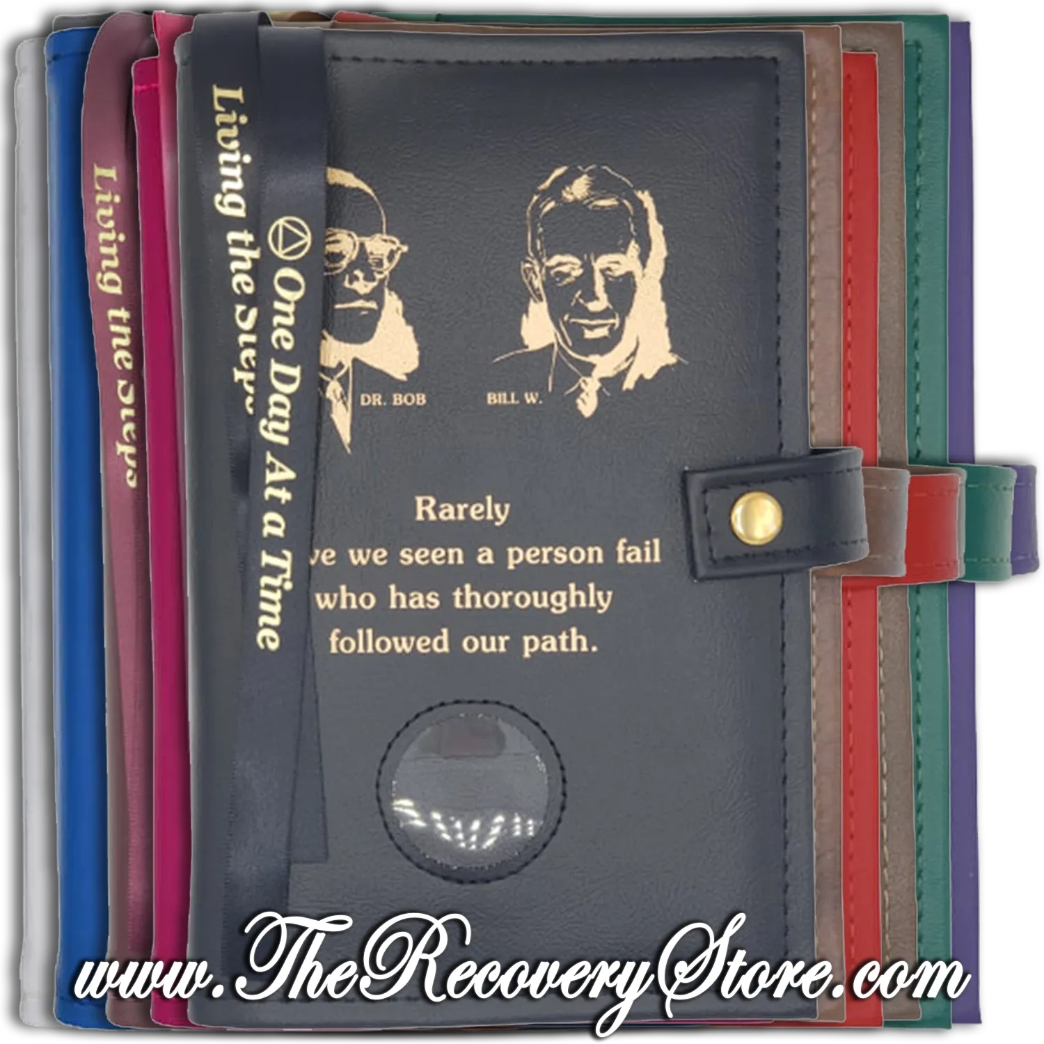 Book Cover - AA Double Big Book &amp; 12n12 with Bill &amp; Bob in Your Choice of 10 Different Colors