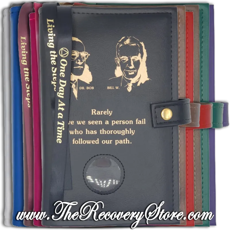 Book Cover - AA Double Big Book &amp; 12n12 with Bill &amp; Bob in Your Choice of 10 Different Colors