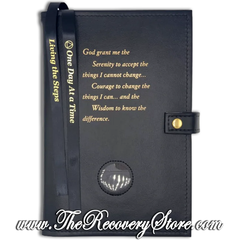 Book Cover - AA or CA Large Double Big Book &amp; 12n12 with Serenity Prayer in Your Choice of 11 Different Colors