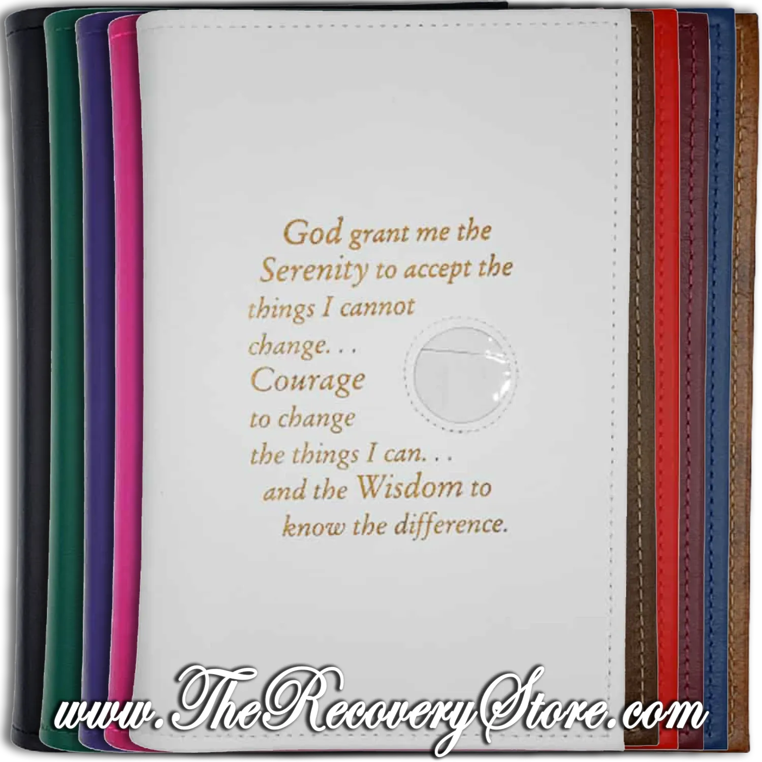 Book Cover - AA or CA Large 12n12 or Abridged AA Large Big Book with Serenity Prayer in Your Choice of 10 Different Colors