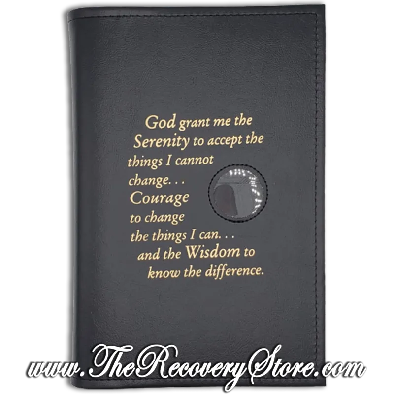 Book Cover - AA or CA Large Big Book with Serenity Prayer &amp; Holder in Your Choice of 10 Different Colors