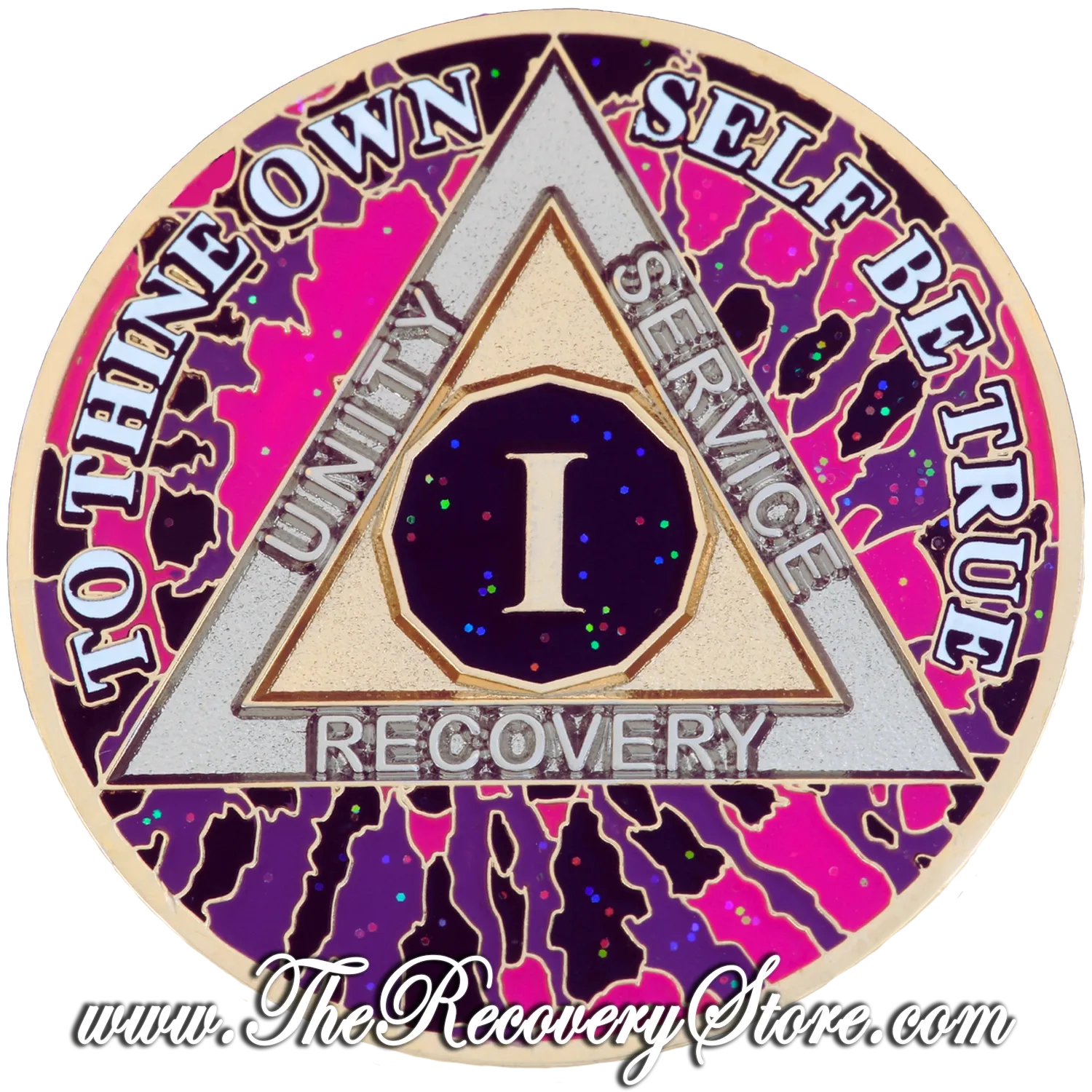 Medallion - Tie Dye Pink Purple Black Glitter