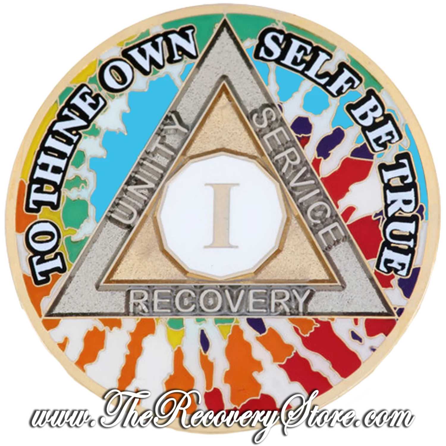 Medallion - Tie Dye Rainbow Glitter