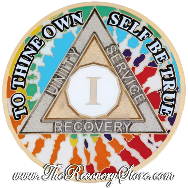 Medallion - Tie Dye Rainbow Glitter