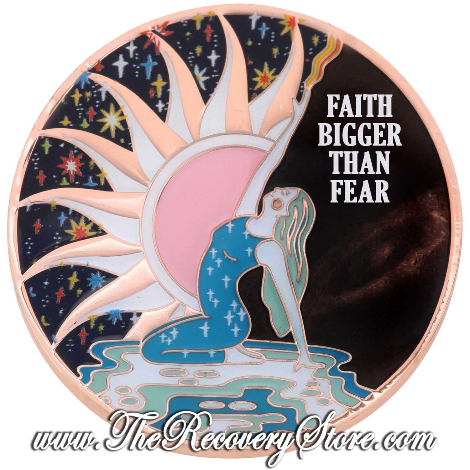 Affirmation Medallion Large - Faith Bigger Than Fear