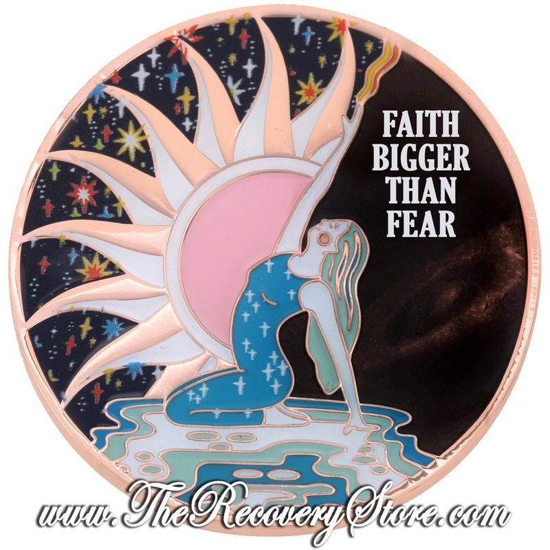 Affirmation Medallion Large - Faith Bigger Than Fear