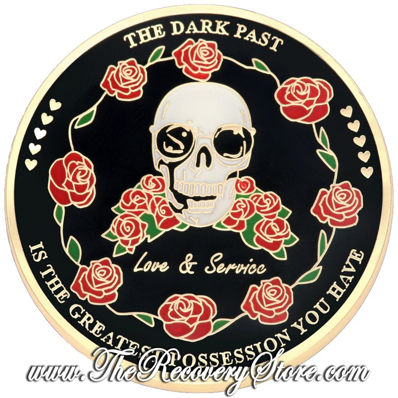 Affirmation Medallion - Love &amp; Service Skull