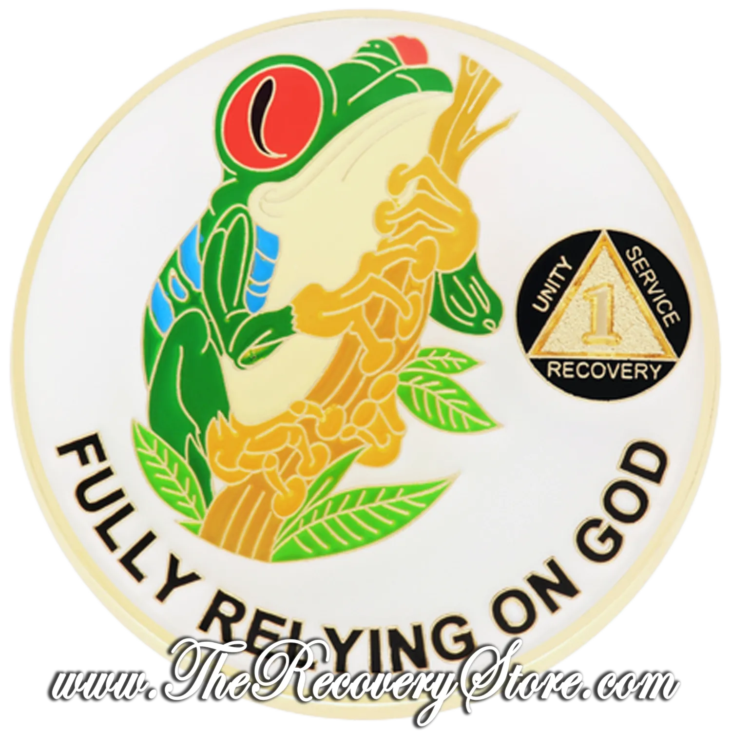 Designer Medallion - FROG Fully Rely On God Yearly